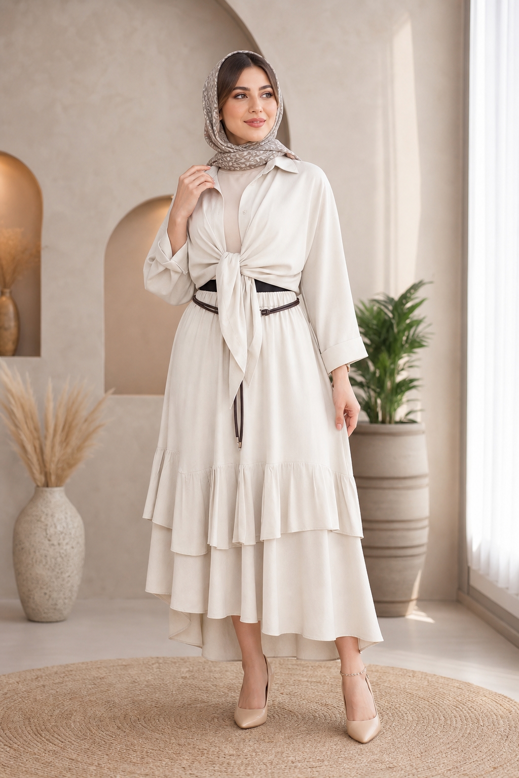 ست شومیز گره ای با دامن